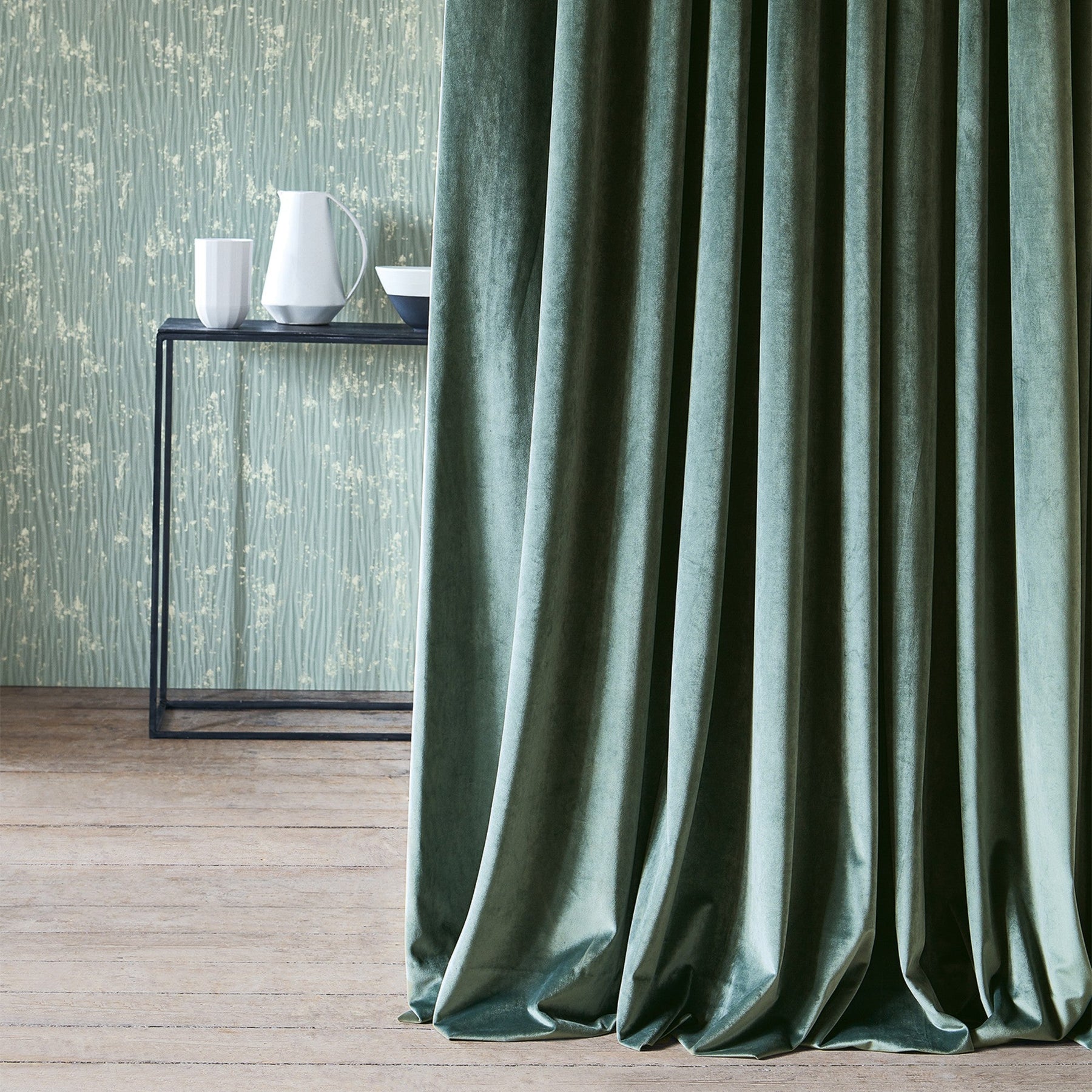 V3347/37 Barcelona Teal Fabric by Villa Nova