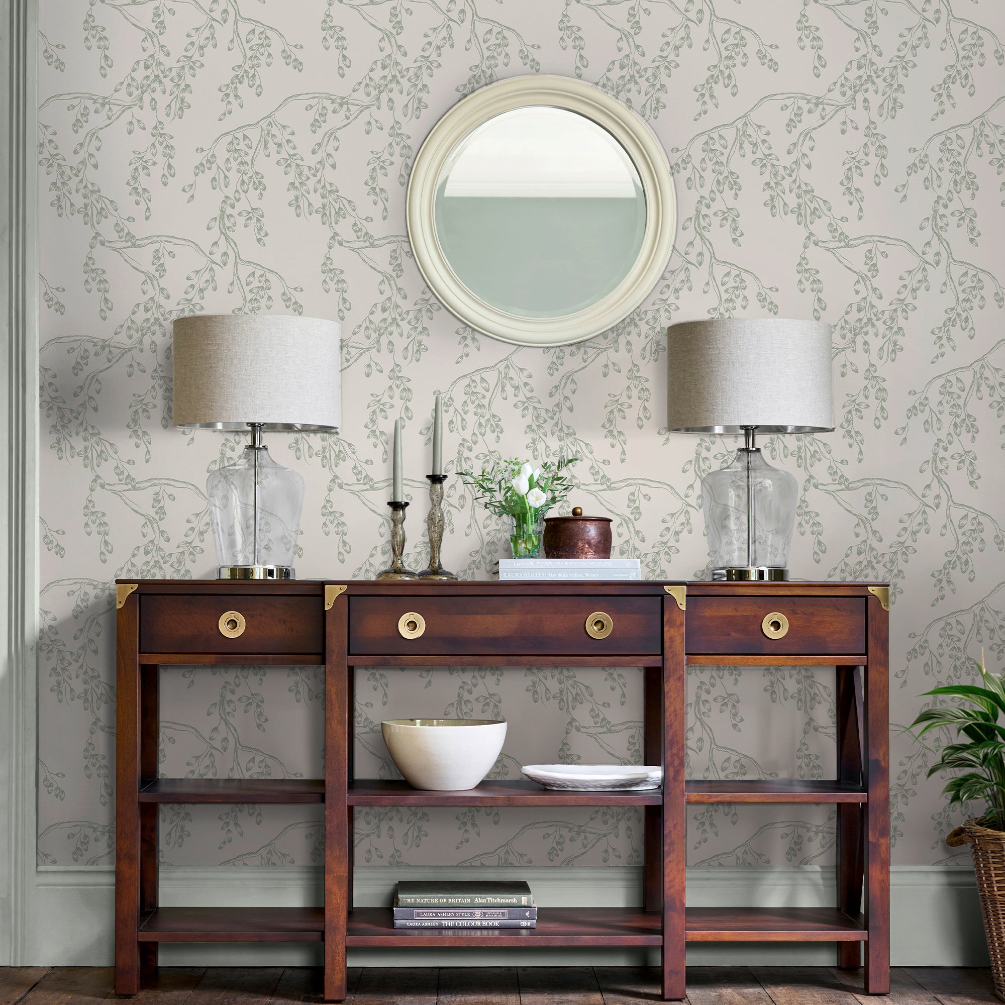 140333 Rainham Willow Wallpaper by Laura Ashley