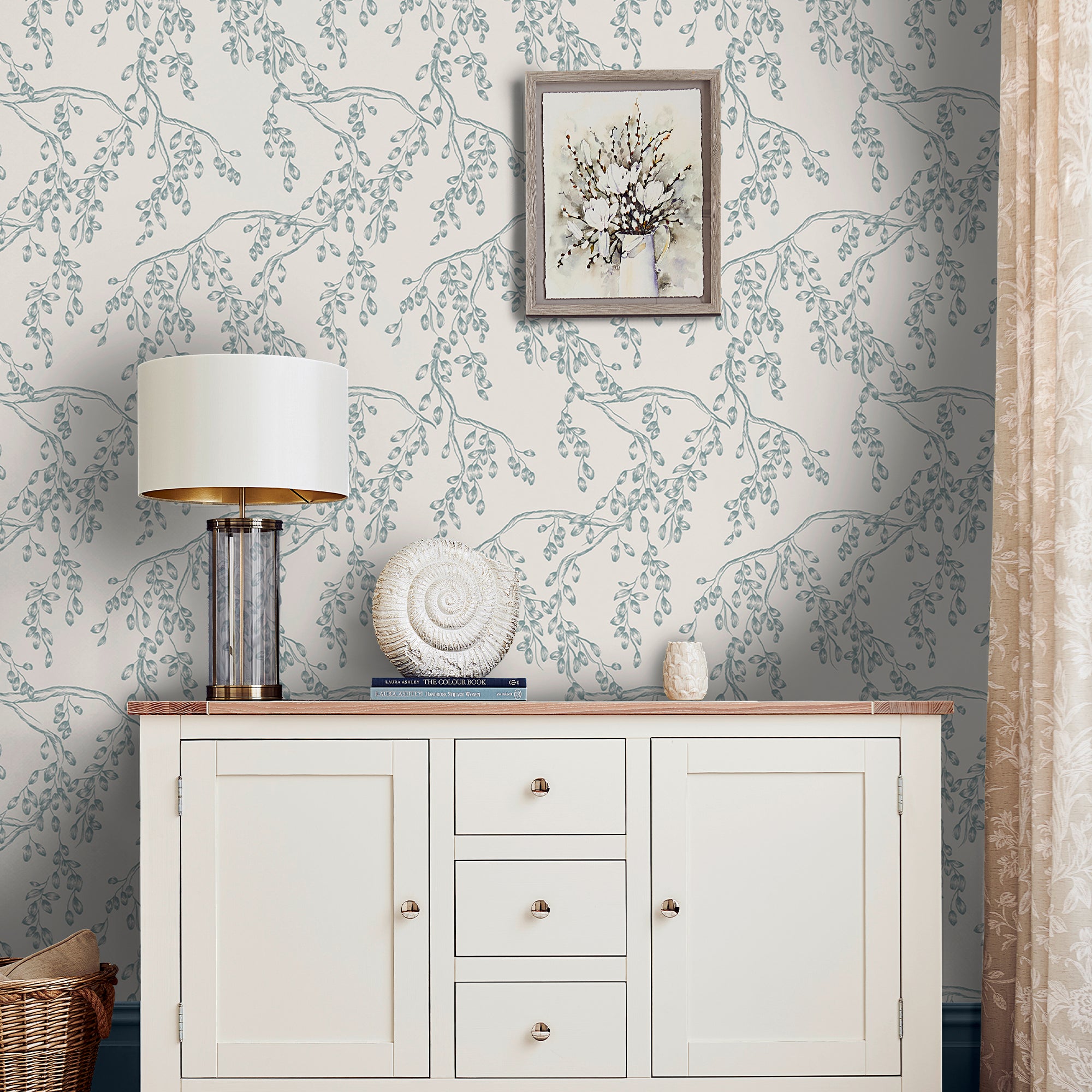 140334 Rainham Willow Wallpaper by Laura Ashley