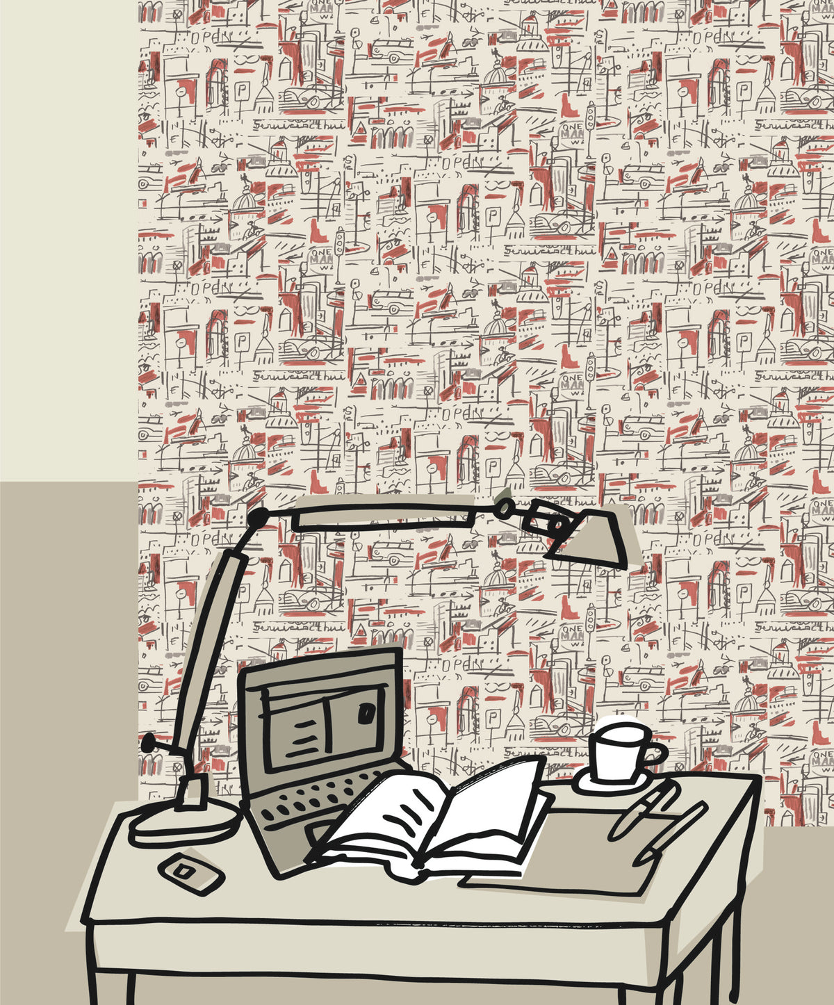 1998-4 003 Ciutat Beige 9 Selvas Mariscal Wallpaper by Tres Tintas - vignette