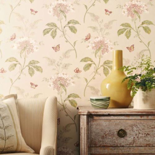 07132/04 Messina Ashdown Pink/Green Wallpaper By Colefax and Fowler