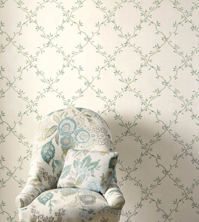07706-04 Leaf Trellis Small Design II Wallpaper by Colefax and Fowler