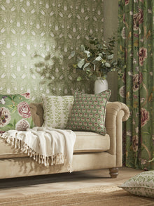 100077EHFR Chinoiserie Garden Spring Green Heritage Tales Fabric by Esselle Home