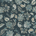 100080EHFR Kashmir Jacobean Navy/Teal Heritage Tales Fabric by Esselle Home