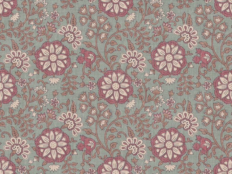 100082EHFR Lucien Trail Spice/Pink/Green Heritage Tales Fabric by Esselle Home