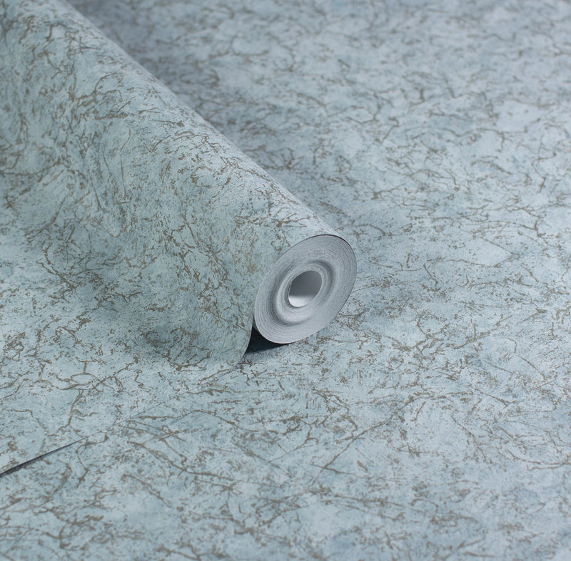 100098AH Textured Marble Soft Blue Gold Wallpaper By Arthouse