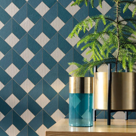 ONB100126062 Spaces Square Only Blue Wallpaper by Caselio
