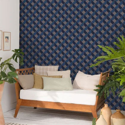 ONB100126328 Spaces Square Only Blue Wallpaper by Caselio