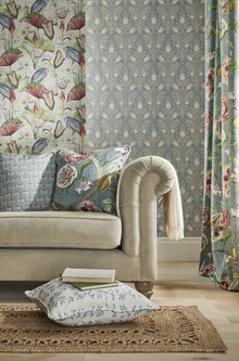 100132EHFR Wallington Floral Moss/Raspberry Heritage Tales Fabric by Esselle Home