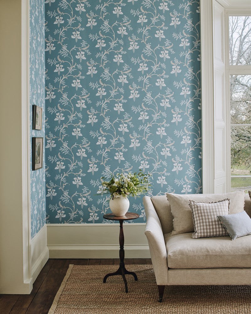 Bellflower Ashdown Navy Wallpaper By Colefax and Fowler