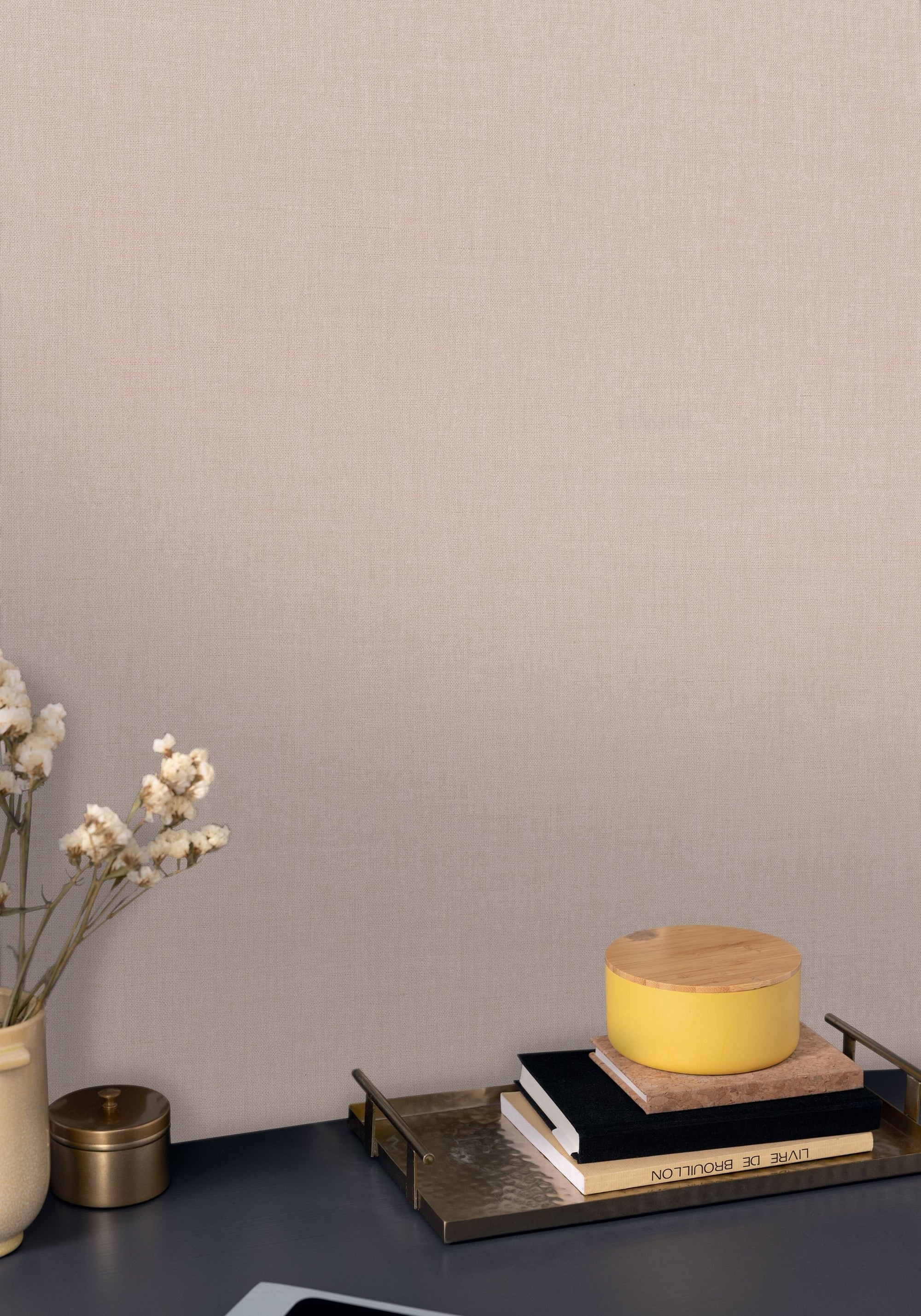 Uni Beige Happy Kids Club Wallpaper by Caselio