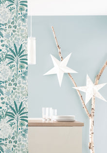 Uni Vert D'Eau Bleu Vert Happy Kids Club Wallpaper by Caselio