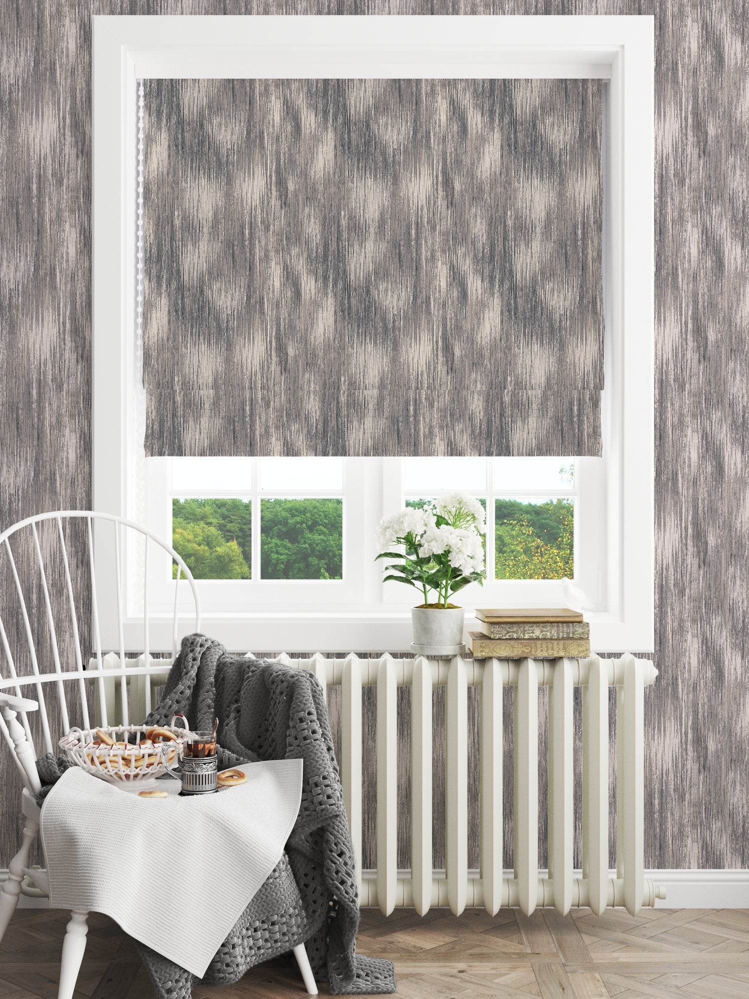 100632EH Huttoll Charcoal Elemental Fabric by Esselle Home