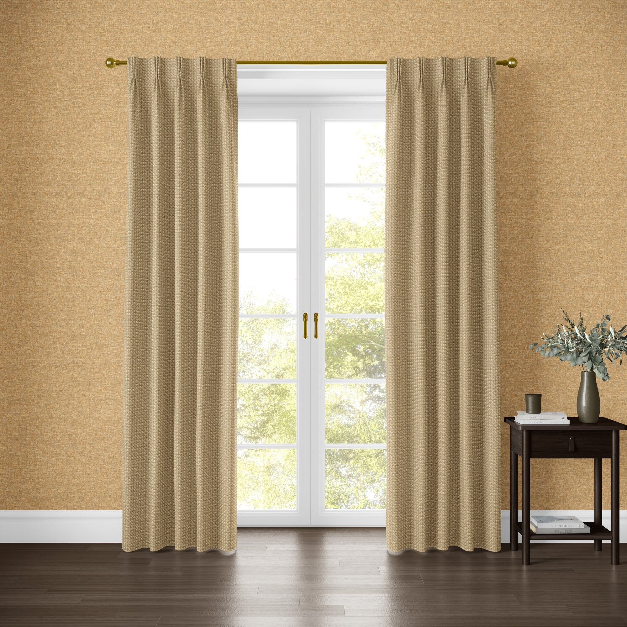 100636EH Millar Ochre A La Mode Fabric by Esselle Home