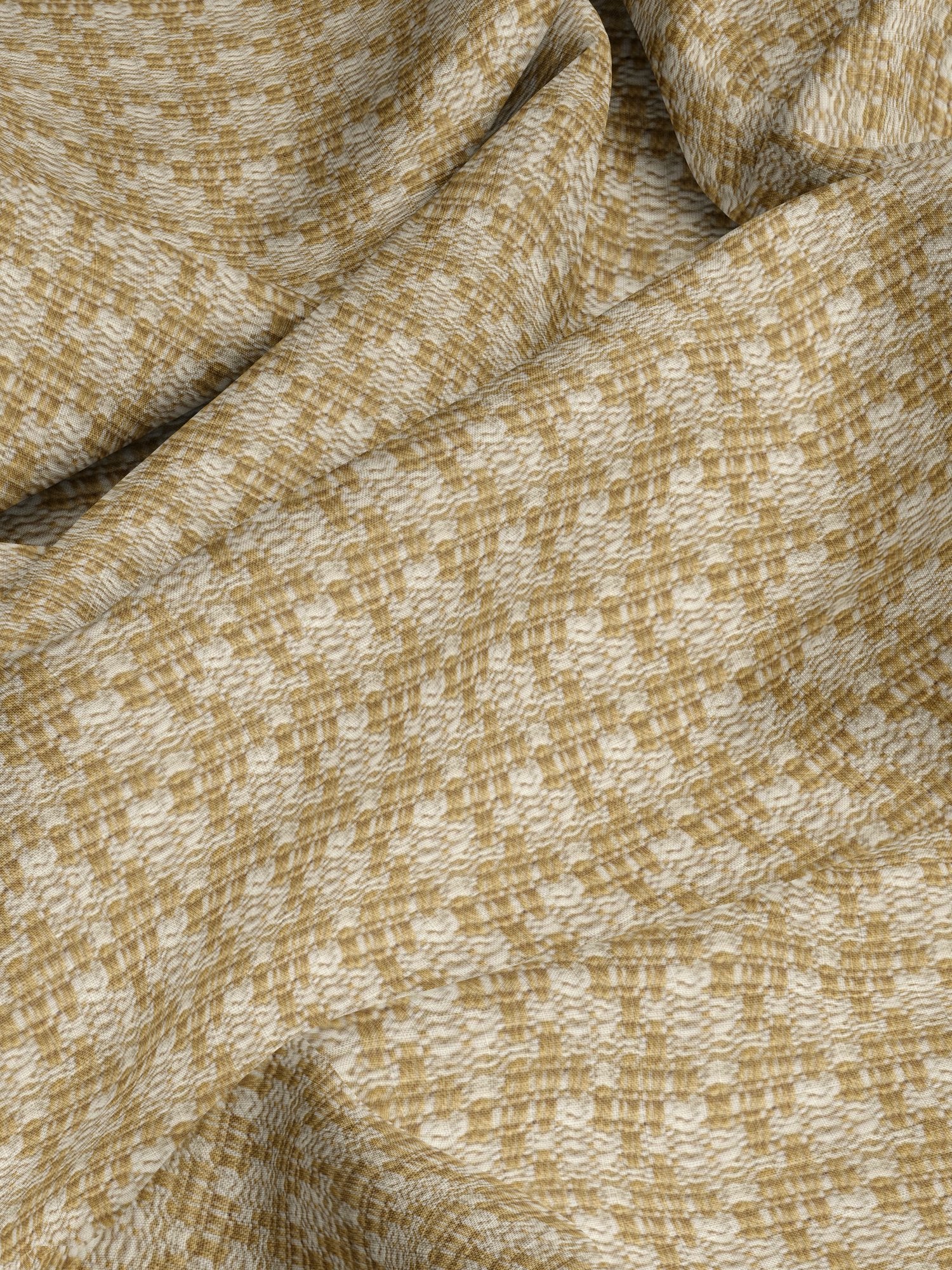 100636EH Millar Ochre A La Mode Fabric by Esselle Home