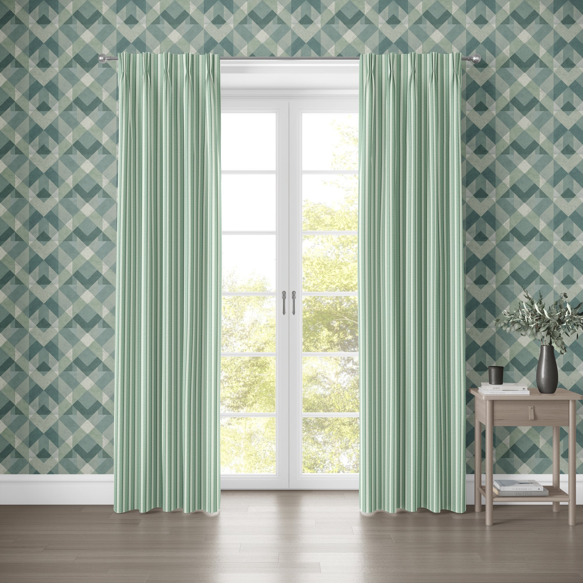 100644EH Lolen Green A La Mode Fabric by Esselle Home