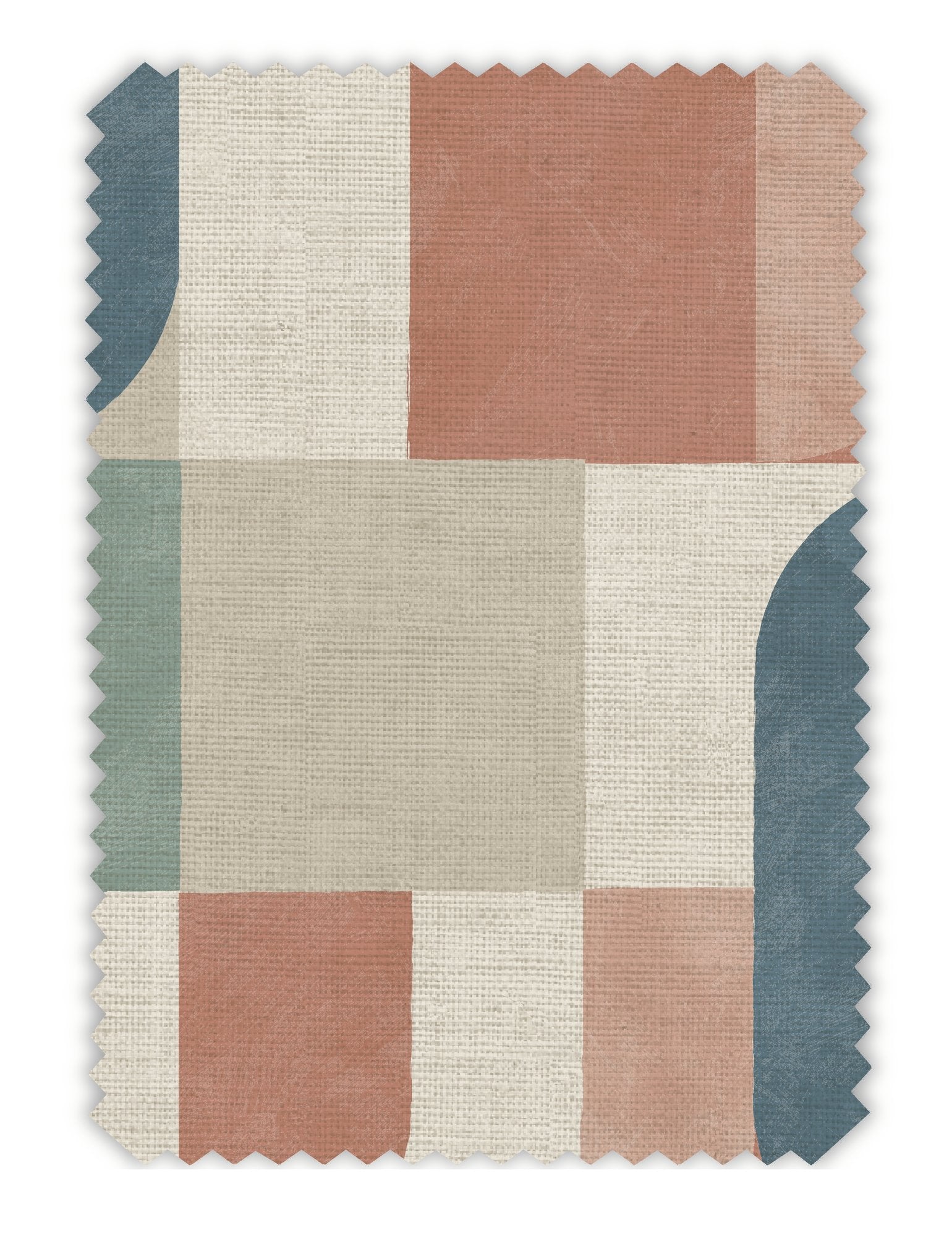 100646EH Atton Salmon / Teal A La Mode Fabric by Esselle Home