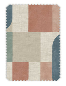100646EH Atton Salmon / Teal A La Mode Fabric by Esselle Home