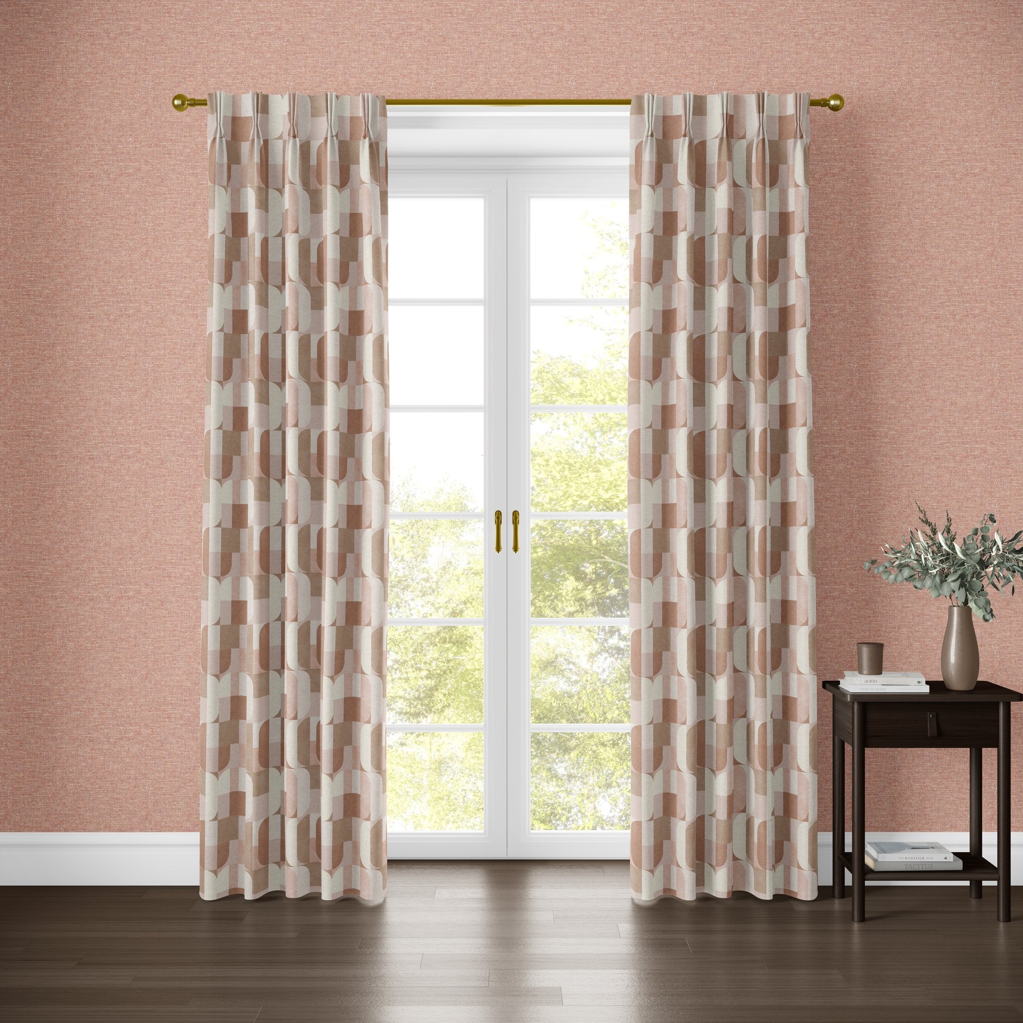 100647EH Atton Blush / Natural A La Mode Fabric by Esselle Home