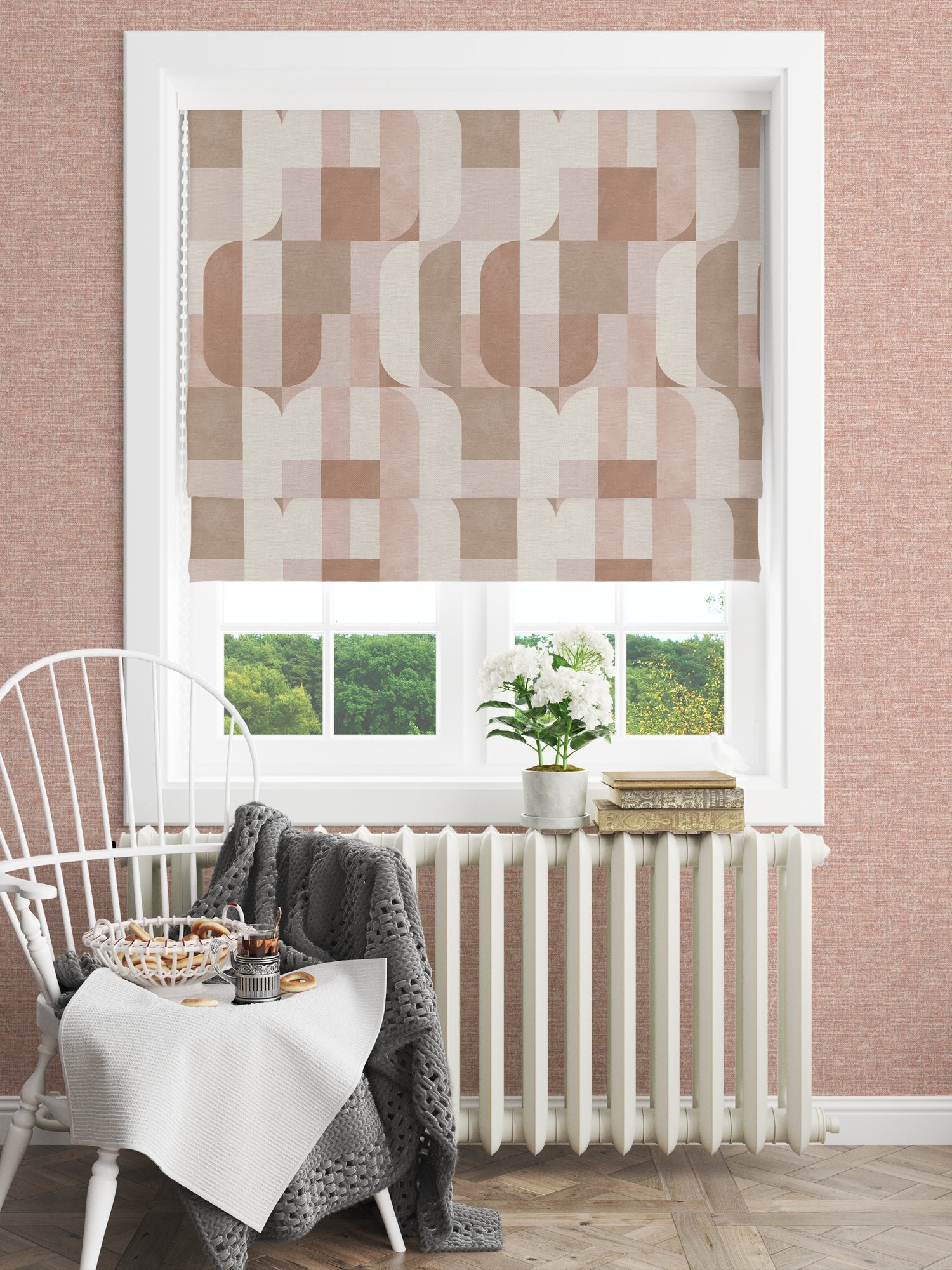 100647EH Atton Blush / Natural A La Mode Fabric by Esselle Home