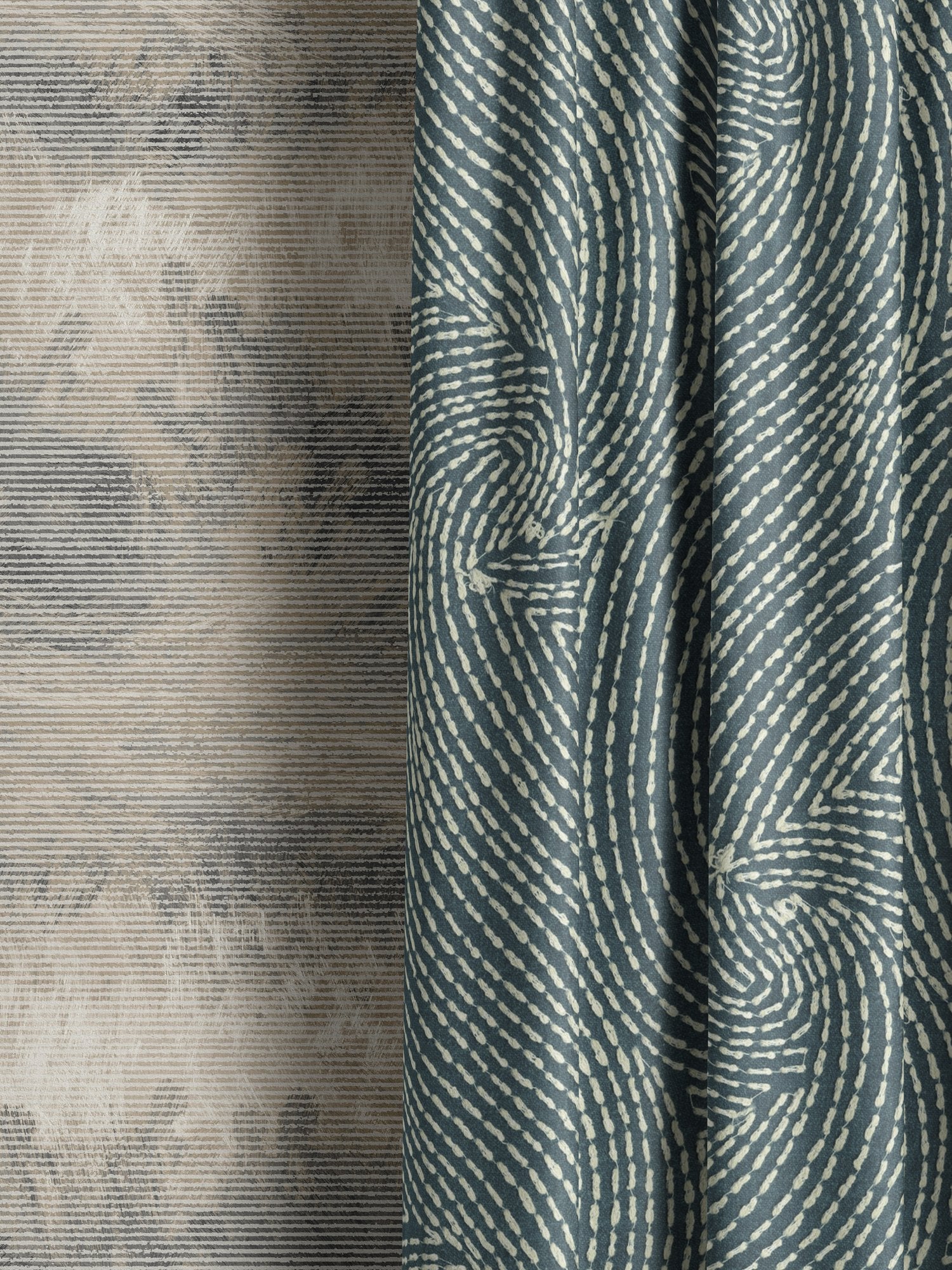 100719EH Hardel Blue Elemental Fabric by Esselle Home
