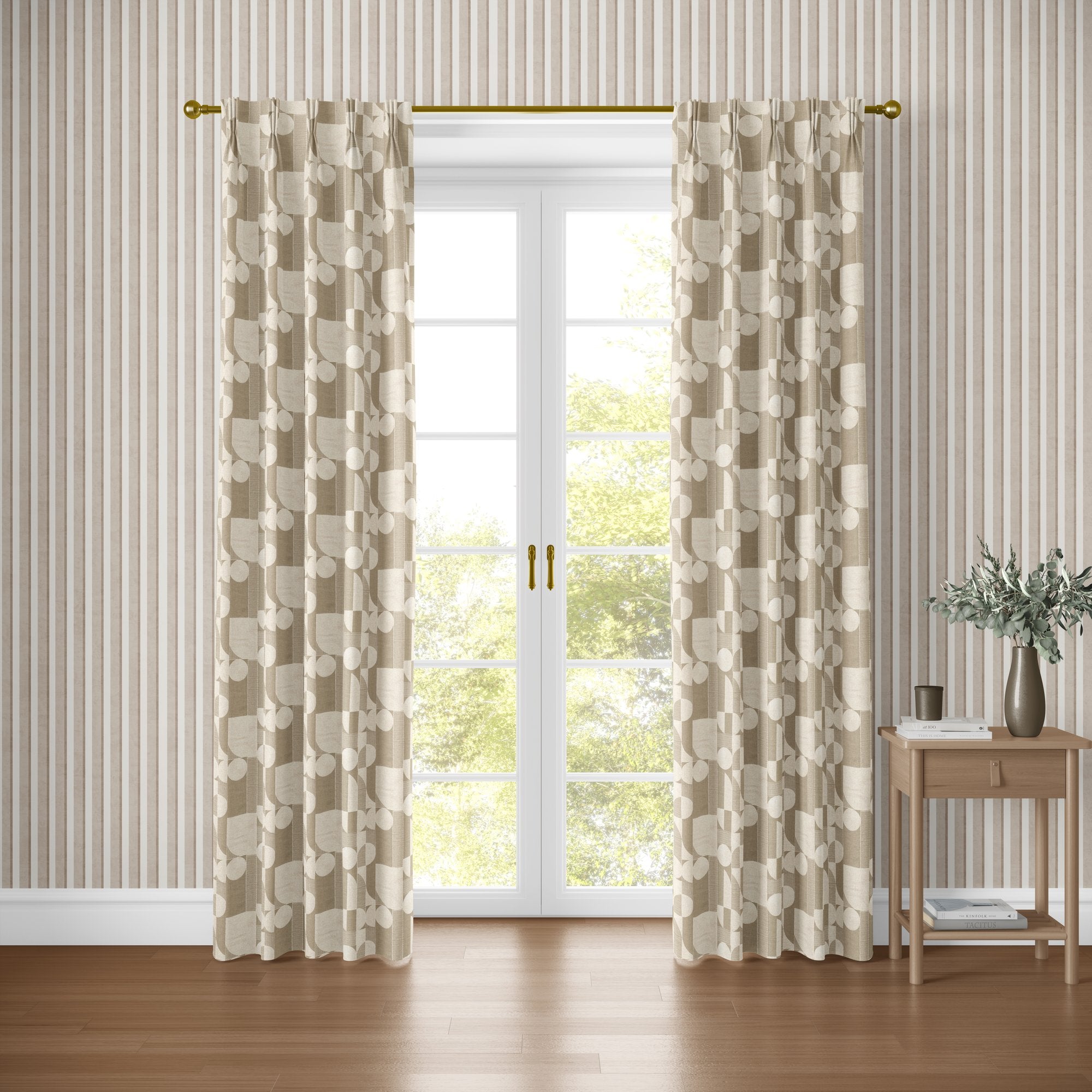 100726EH Beckett Natural A La Mode Fabric by Esselle Home