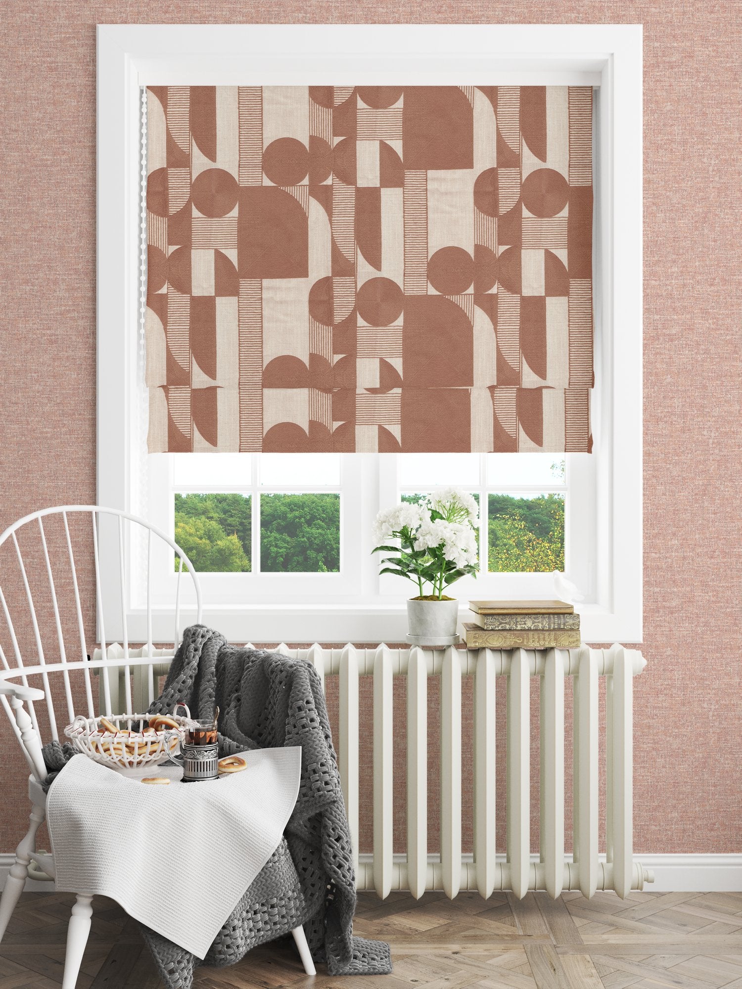 100727EH Beckett Terracotta A La Mode Fabric by Esselle Home