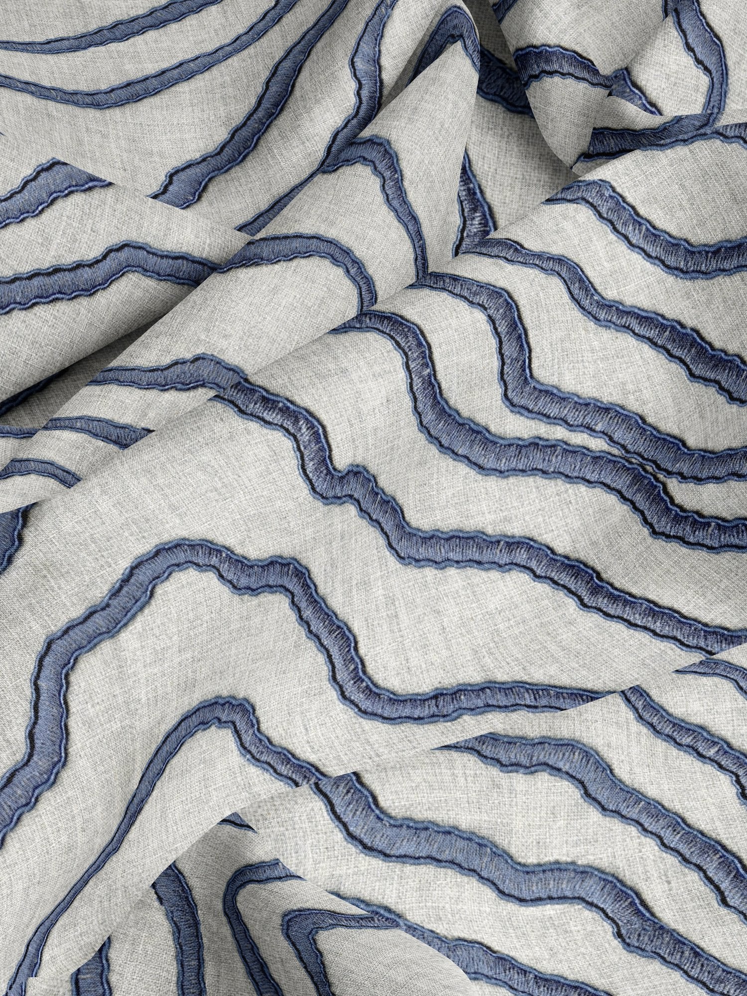 100729EH Sidford Blue Elemental Fabric by Esselle Home