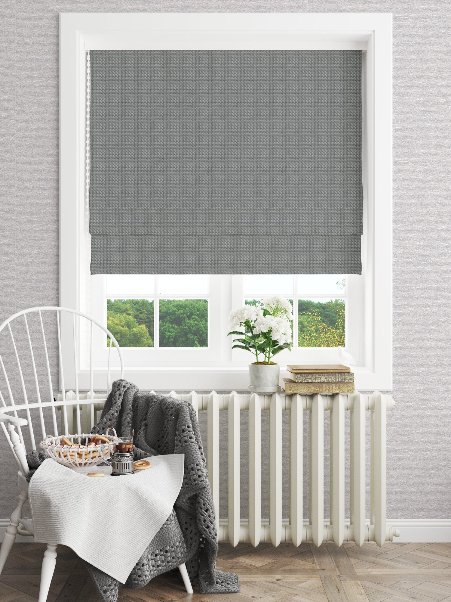 100734EH Millar Charcoal A La Mode Fabric by Esselle Home