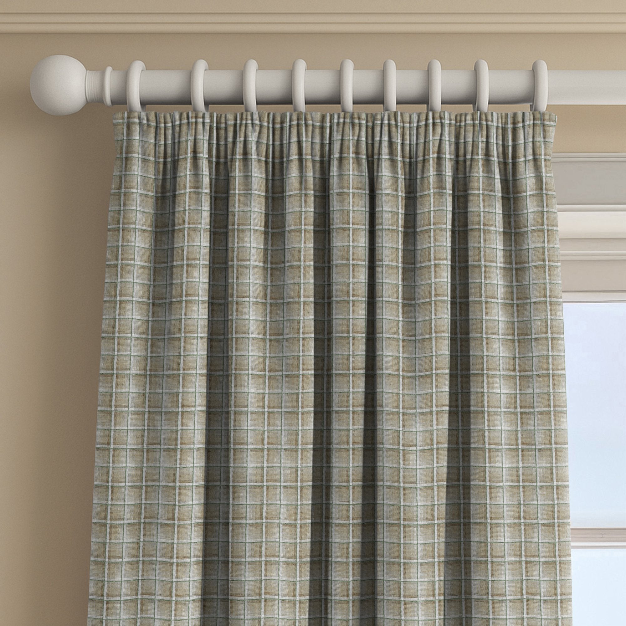 100797BH Baxter Natural/Green Belfield Fabric by Belfield Home