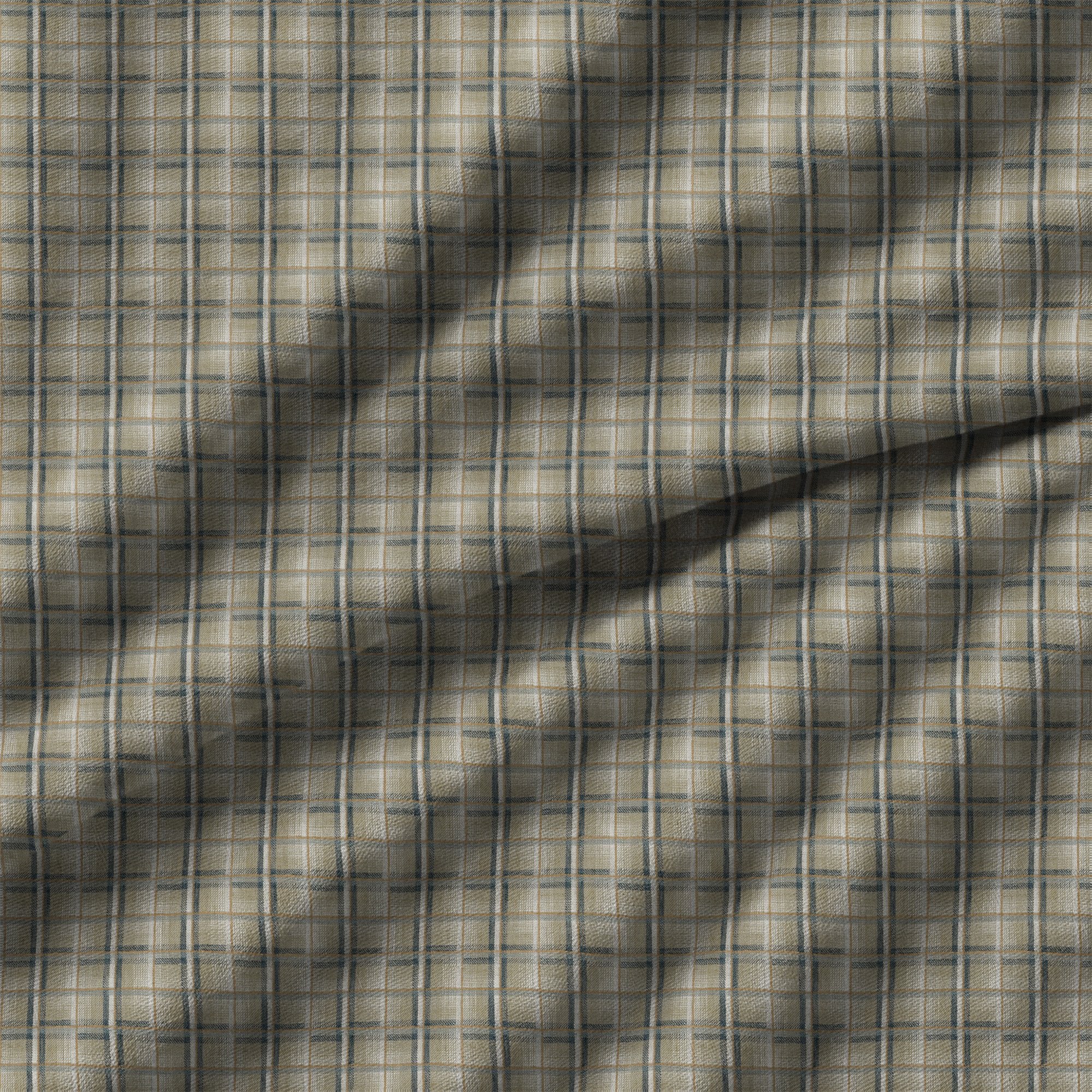 100798BH Baxter Natural/Blue Belfield Fabric by Belfield Home
