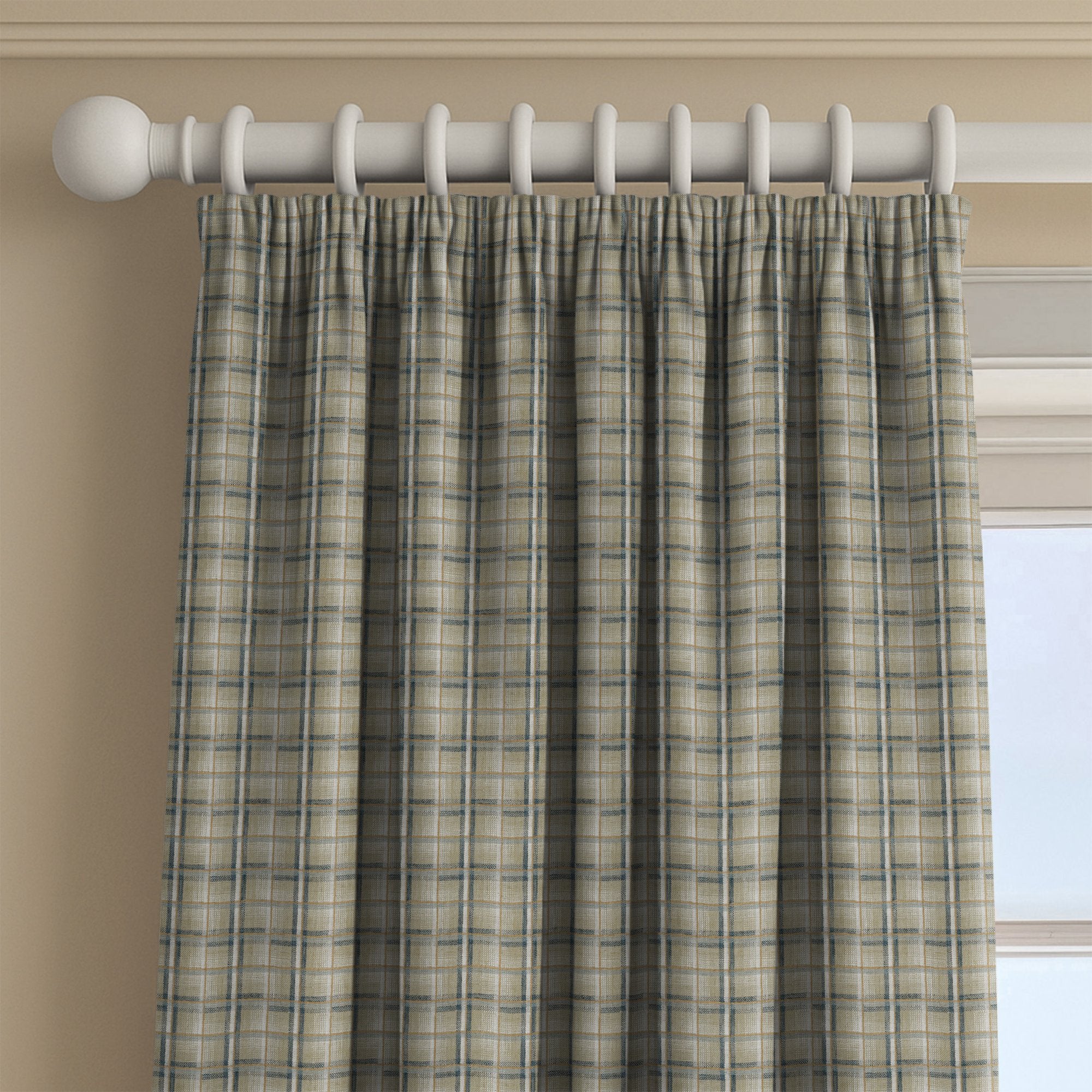 100798BH Baxter Natural/Blue Belfield Fabric by Belfield Home