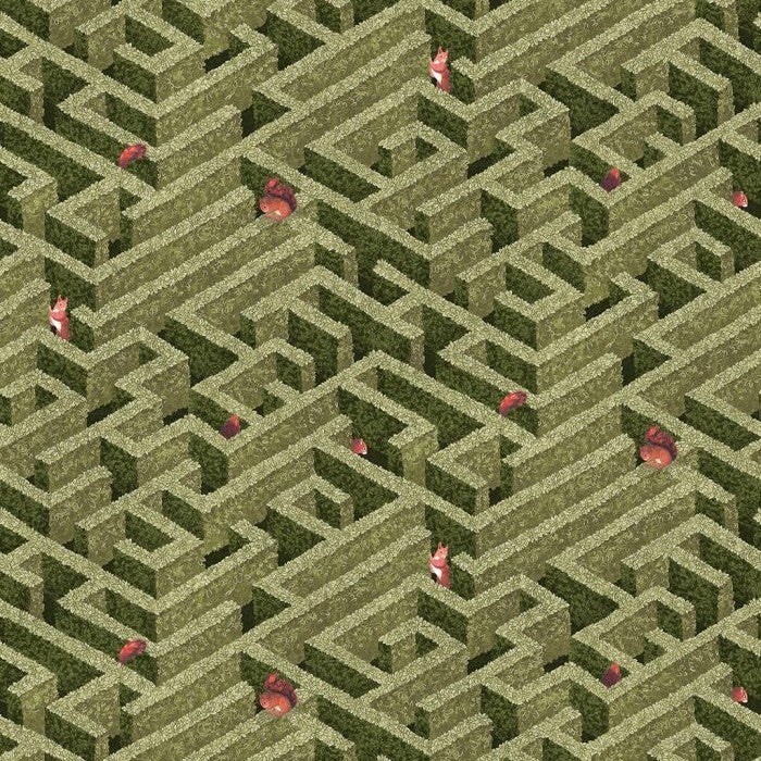 JMW-100801 Labyrinth with Squirrel Wallpaper by Josephine Munsey