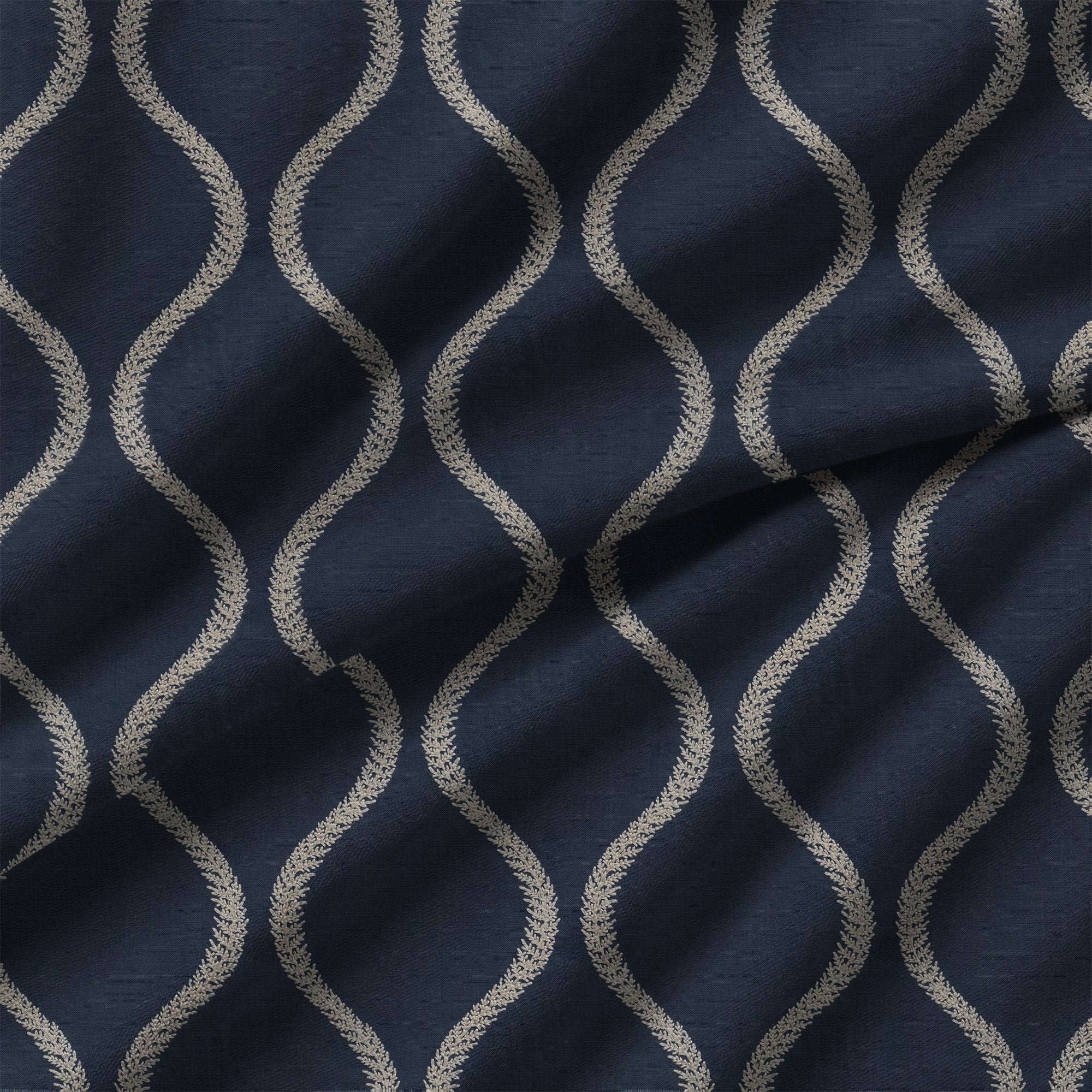 100907BH Walmer Navy Belfield Fabric by Belfield Home
