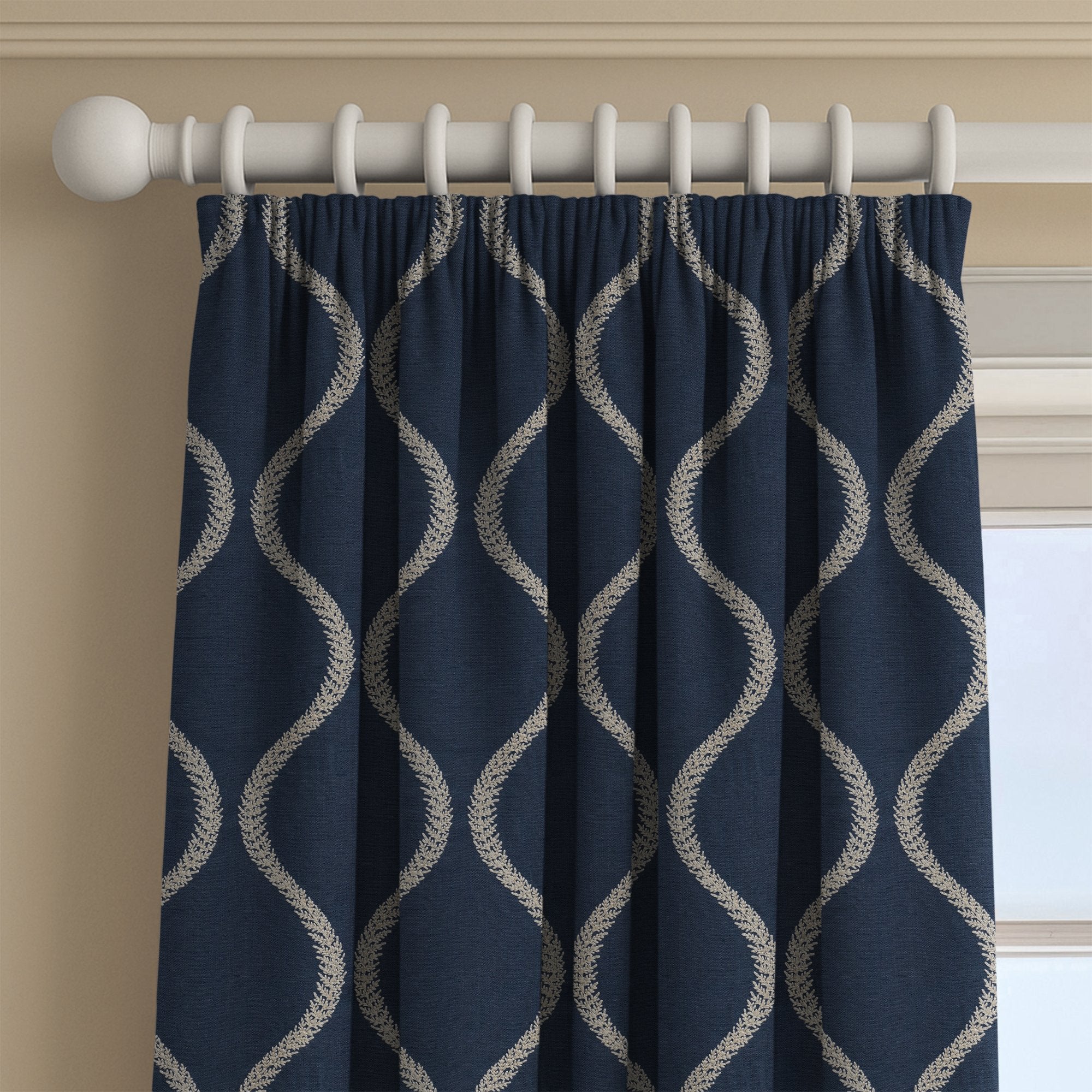 100907BH Walmer Navy Belfield Fabric by Belfield Home