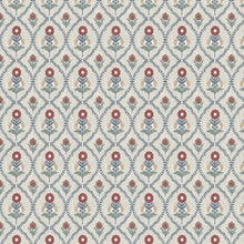 100910BH Milford Blue/Burgundy Belfield Fabric by Belfield Home