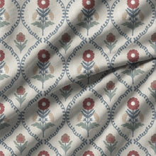 100910BH Milford Blue/Burgundy Belfield Fabric by Belfield Home