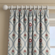 100910BH Milford Blue/Burgundy Belfield Fabric by Belfield Home
