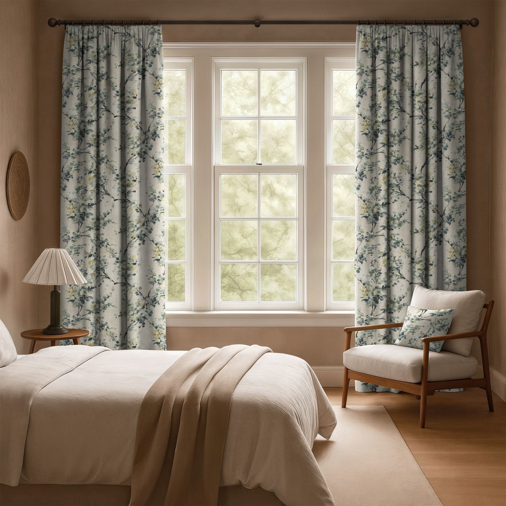 100944BH Thorpe Azure/Linen Belfield Fabric by Belfield Home