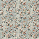 100945BH Thorpe Sky/Coral Belfield Fabric by Belfield Home