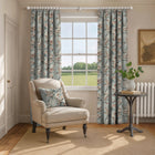 100945BH Thorpe Sky/Coral Belfield Fabric by Belfield Home