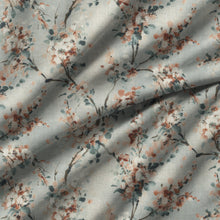 100945BH Thorpe Sky/Coral Belfield Fabric by Belfield Home