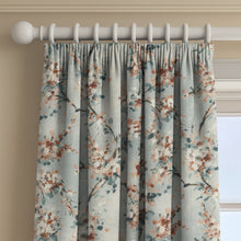 100945BH Thorpe Sky/Coral Belfield Fabric by Belfield Home