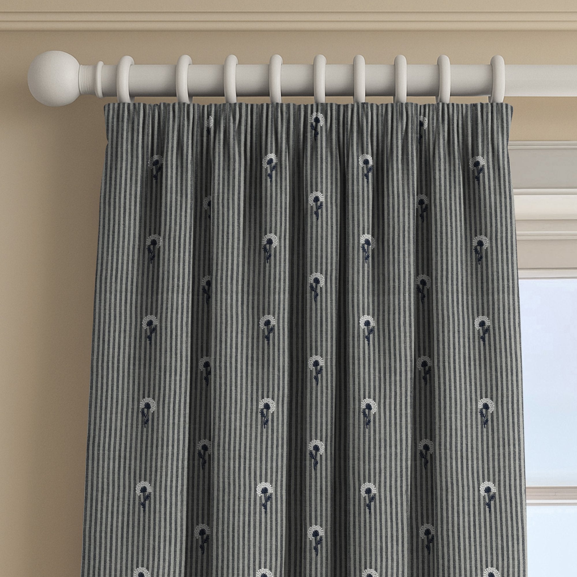 100950BH Abbey Navy Belfield Fabric by Belfield Home