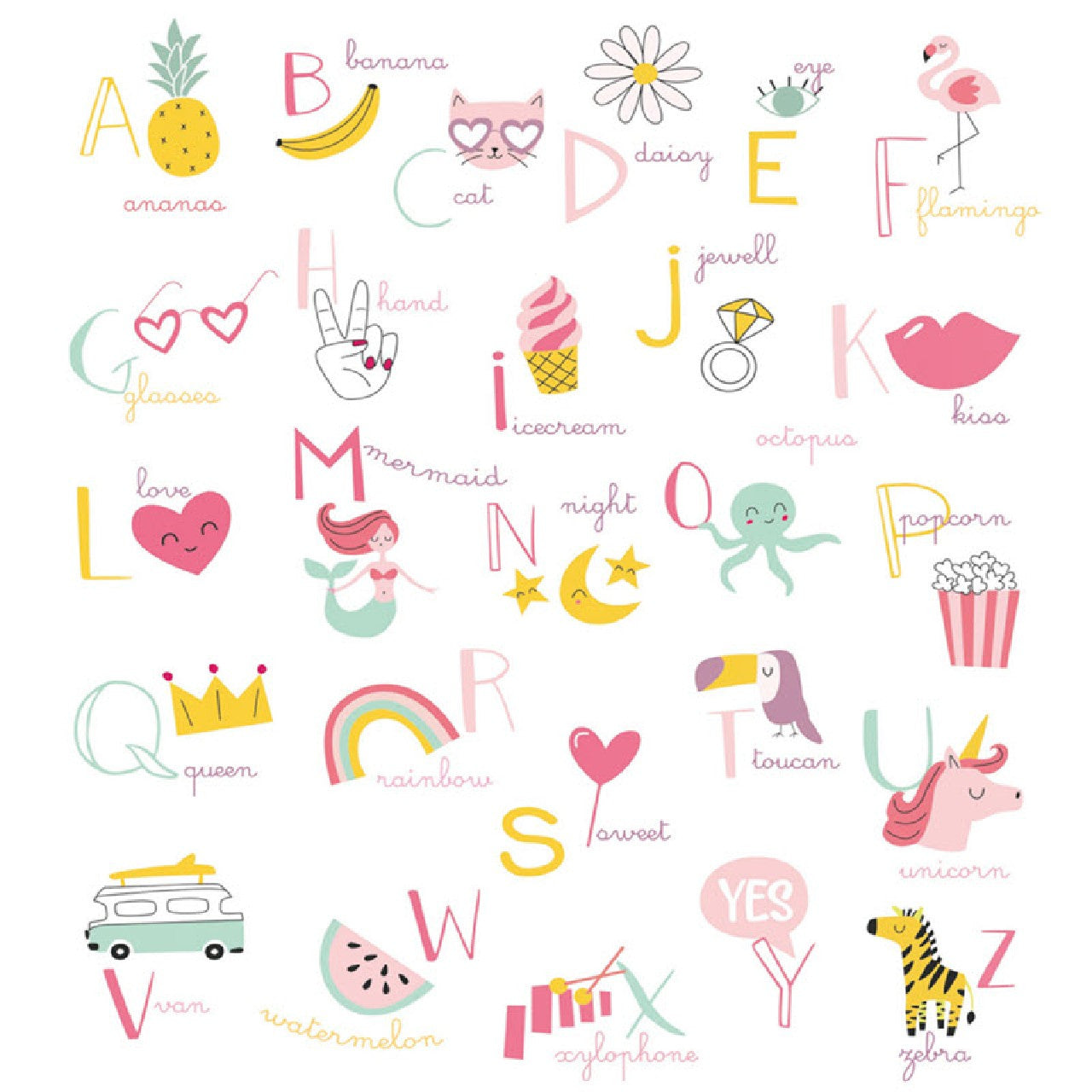 100984100 ( GPR 10098 41 00 ) ABC Girl Power Wallpanel By Caselio