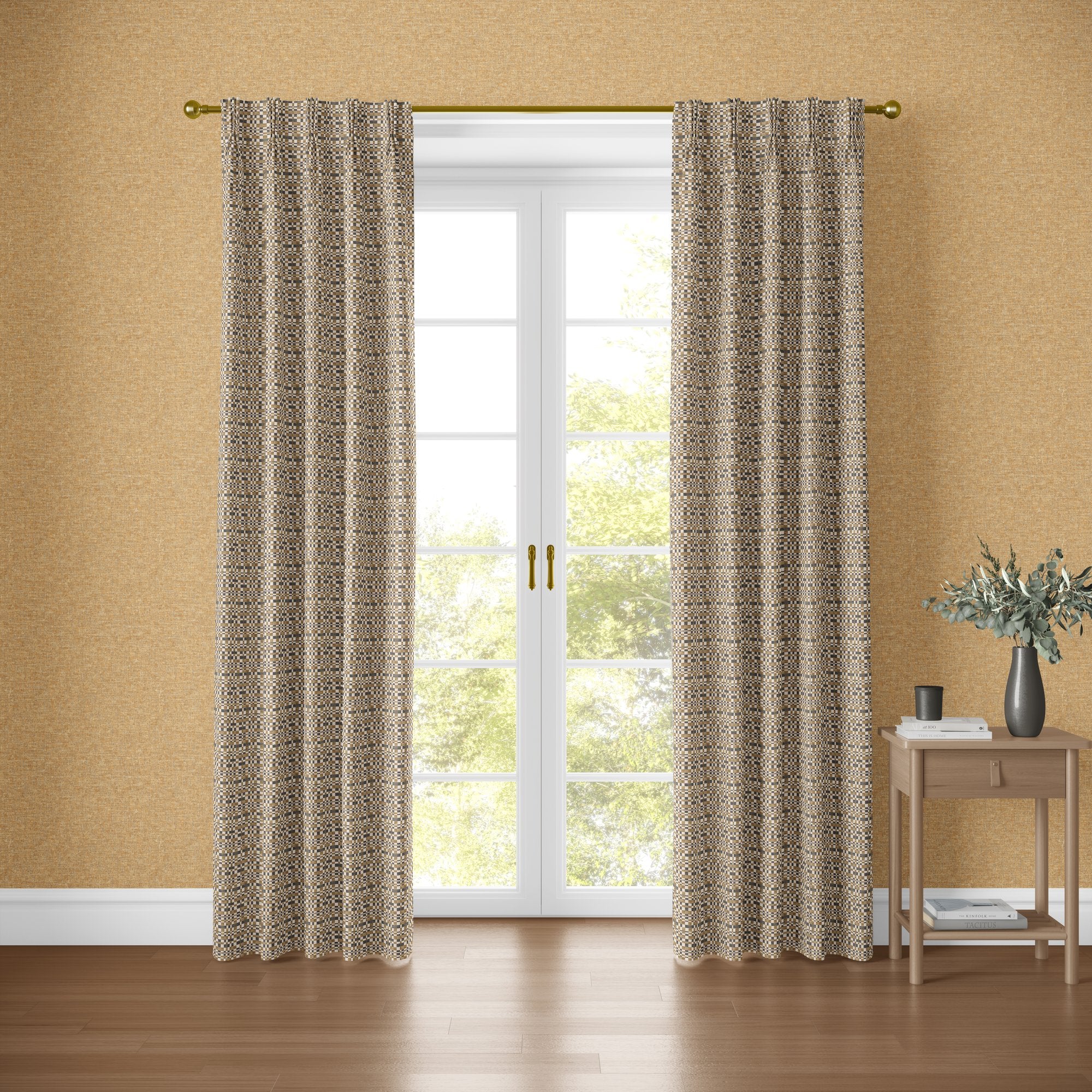 101049EH Whittle Ochre A La Mode Fabric by Esselle Home