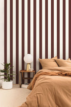 101075050 Golden Lines Aubergine Wallpaper by Caselio