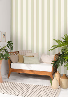 101077036 Golden Lines Vert Amande Dore Wallpaper by Caselio