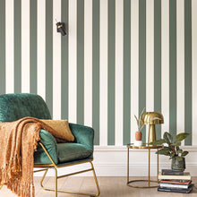 101077144 Golden Lines Vert Eucalyptus Blanc Wallpaper by Caselio