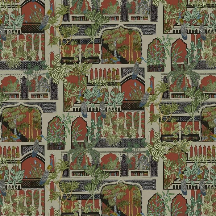 JMW-101141 Peacock Arches Wallpaper by Josephine Munsey